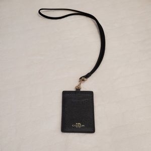 COACH ID LANYARD AND CREDIT CARD HOLDER BLACK